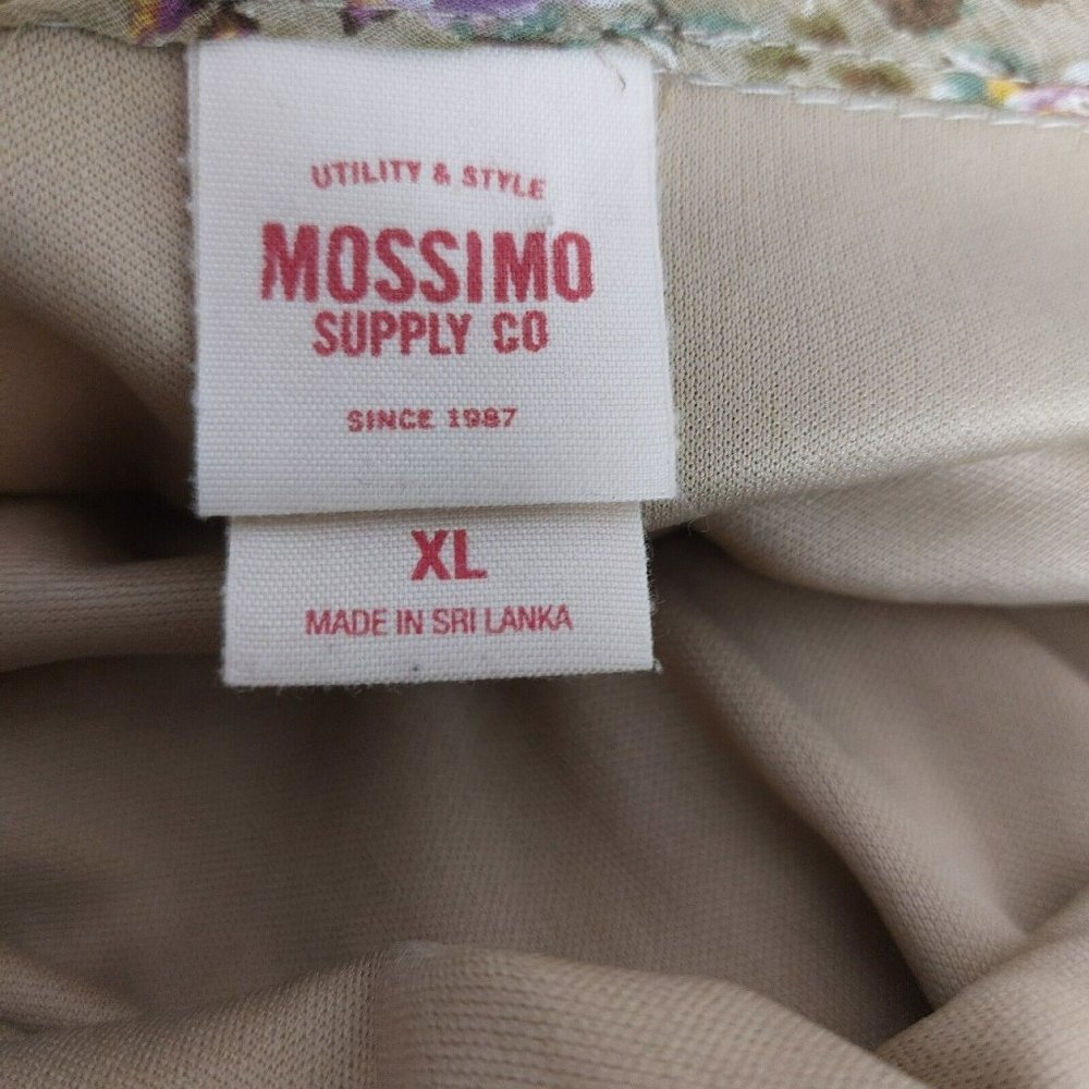Mossimo Supply Co Womens XL Floral Dress Lined Olive Lavender Yellow Ruffle Top - Picture 11 of 14